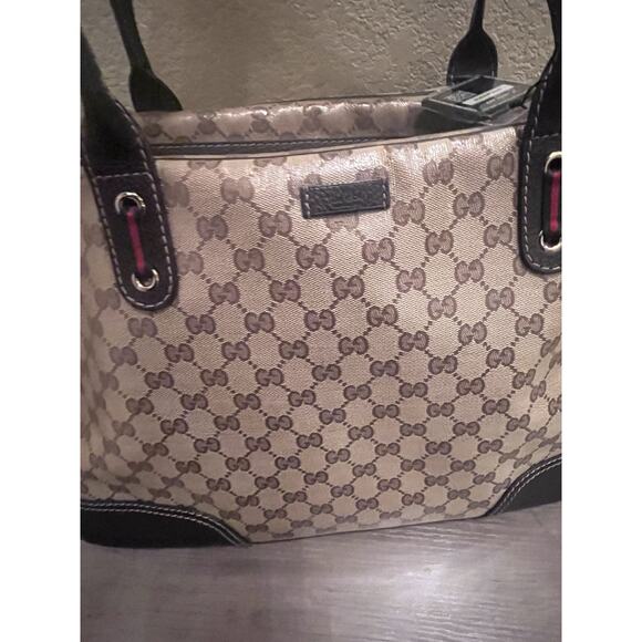 Gucci GG Canvas Leather Trim Tote Bag 29509 Web Detail w/ Legit App Tag - Picture 7 of 10